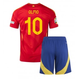Fotbalové Dres Španělsko Dani Olmo #10 Dětské Domácí ME 2024 Krátký Rukáv (+ trenýrky)